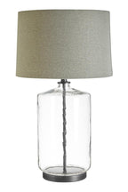 Noor Table Lamp With Grey And Black Shade