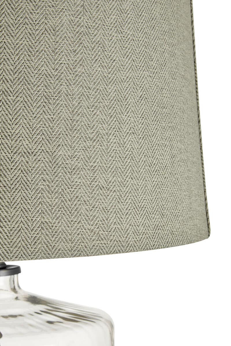 Noor Table Lamp With Grey And Black Shade