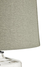 Noor Table Lamp With Grey And Black Shade
