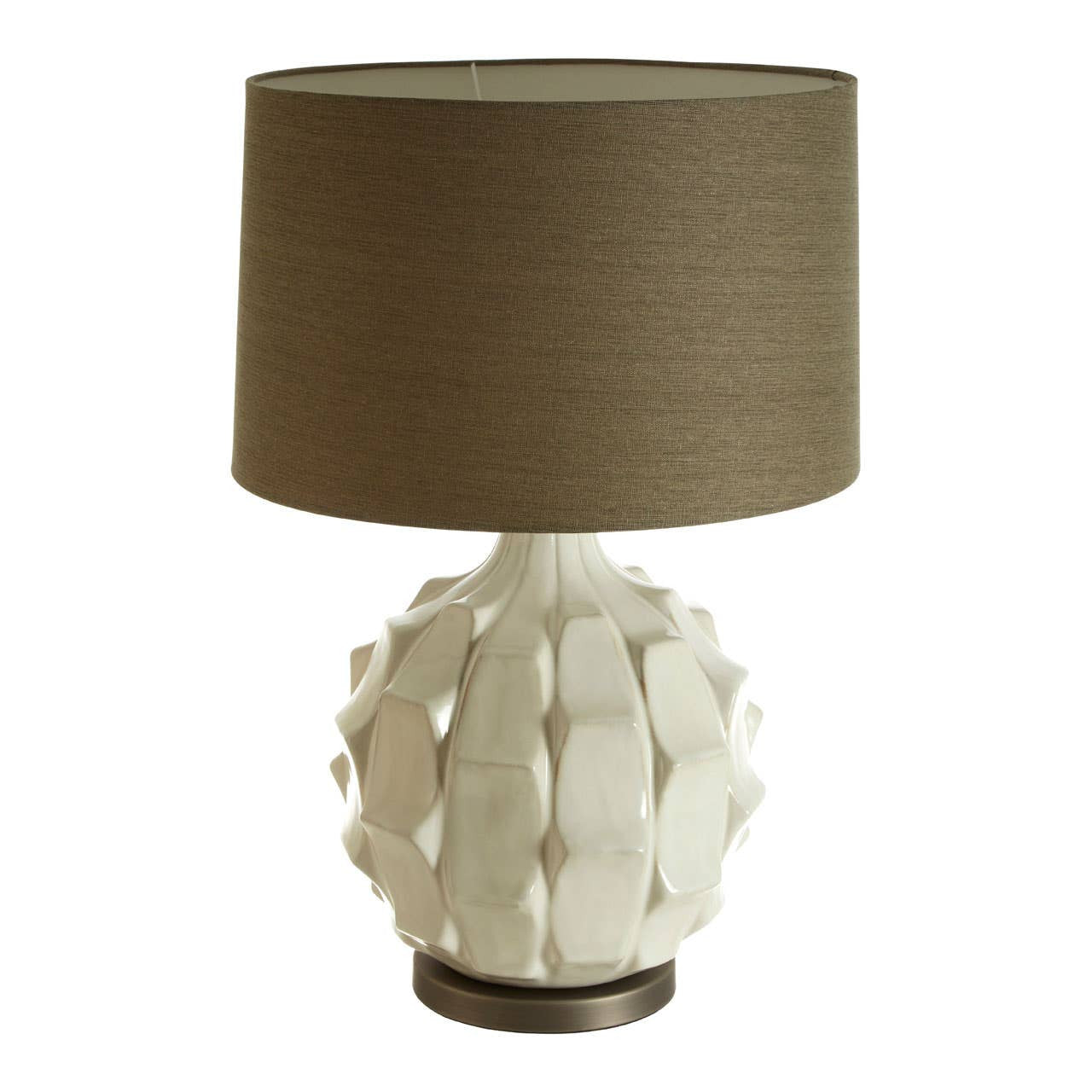 Indira Table Lamp With Grey And Brown Shade