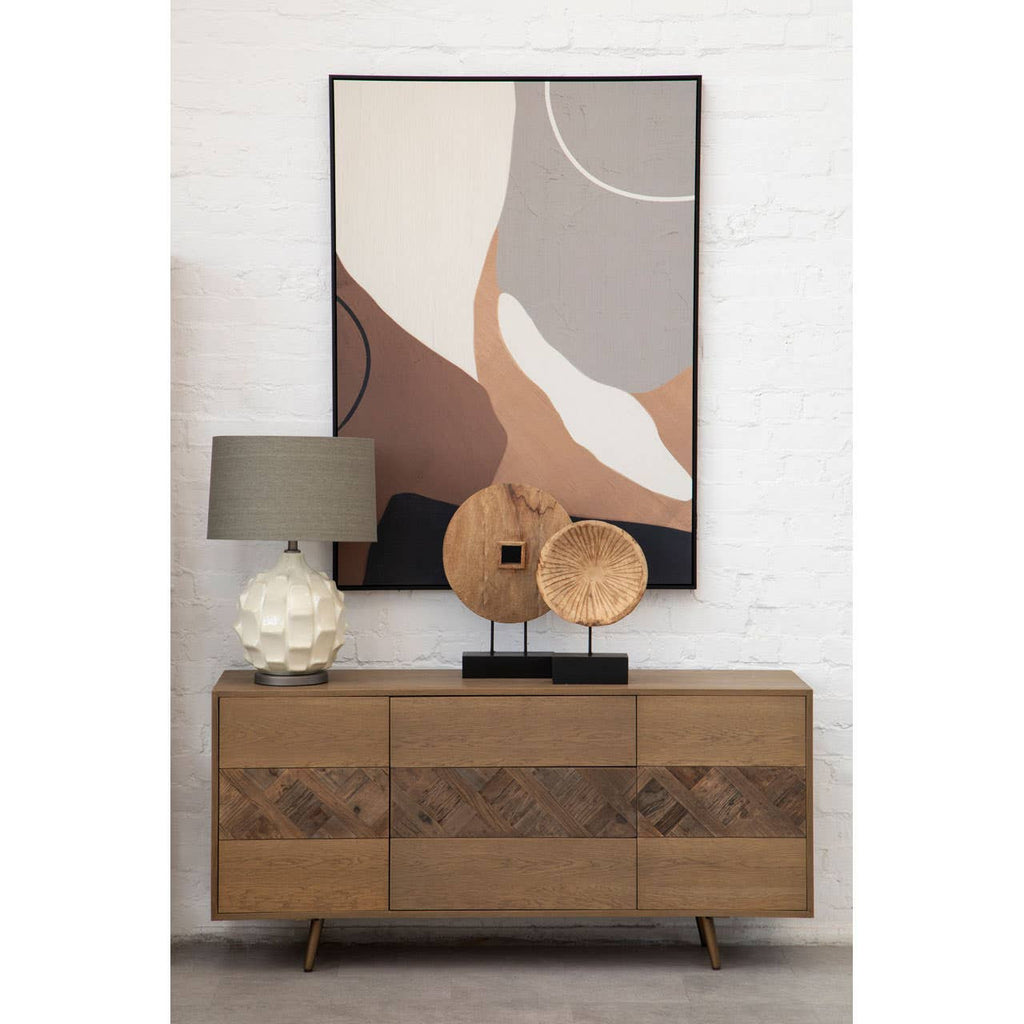 Indira Table Lamp With Grey And Brown Shade