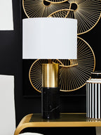 Hugo Black Marble and Gold Table Lamp
