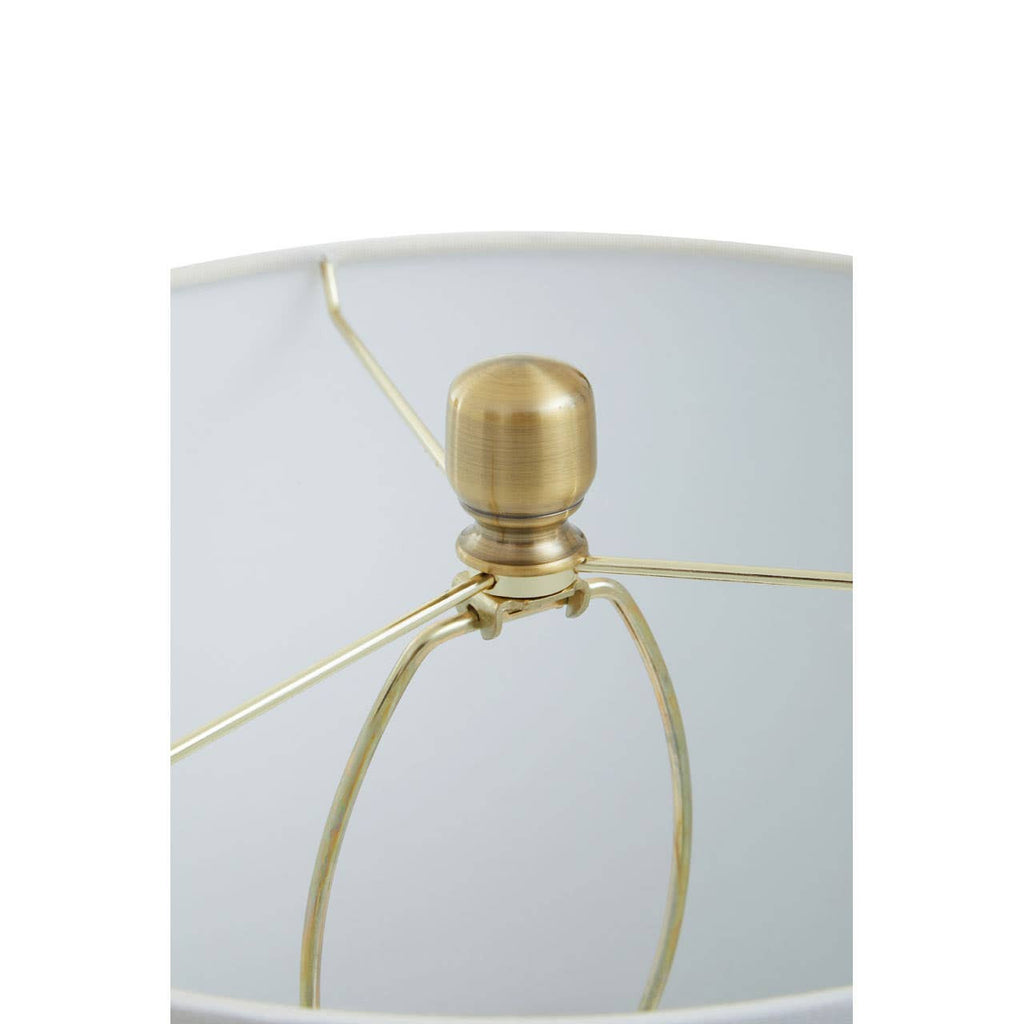 Onyx Black Marble Table Lamp with Ivory Shade