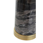 Onyx Black Marble Table Lamp with Ivory Shade