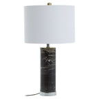 Onyx Black Marble Table Lamp Chrome Base
