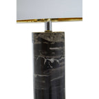 Onyx Black Marble Table Lamp Chrome Base