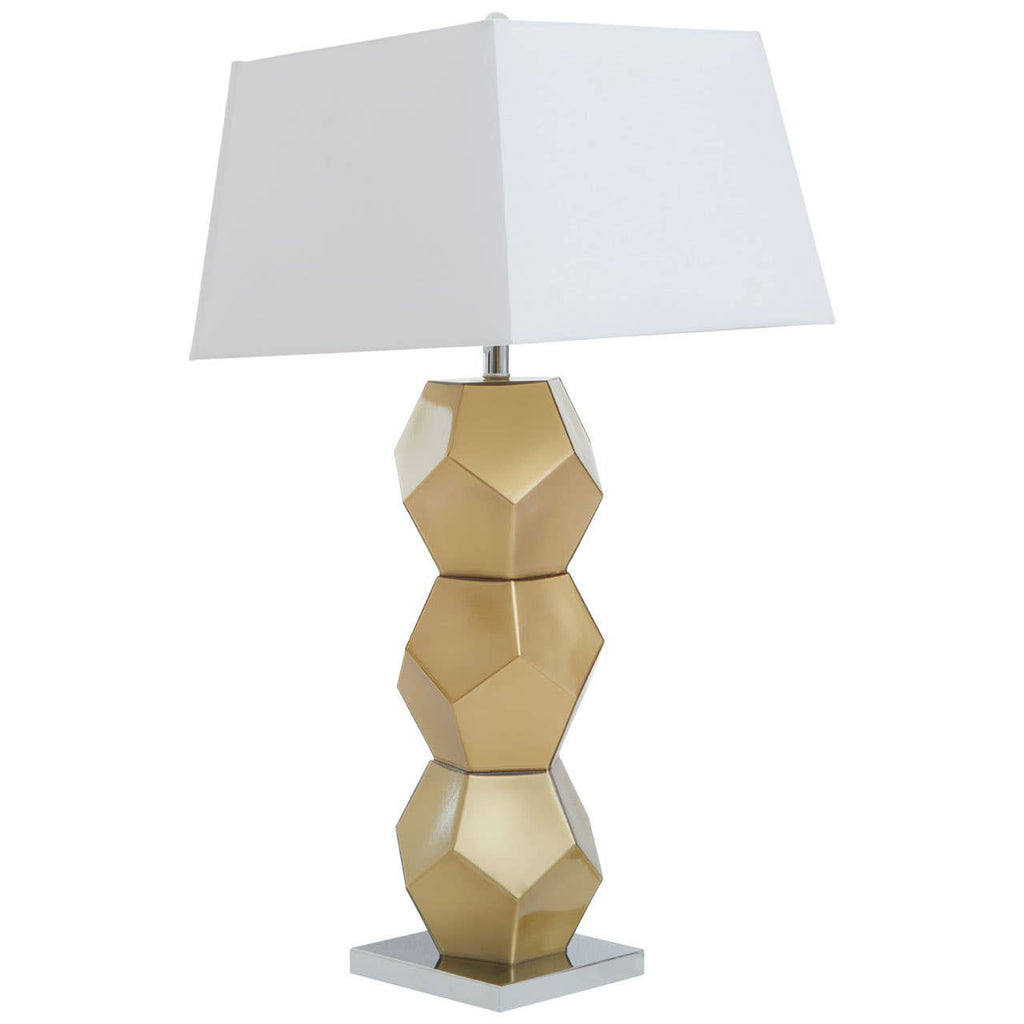 Briony Gold Glass Table Lamp with Chrome Base