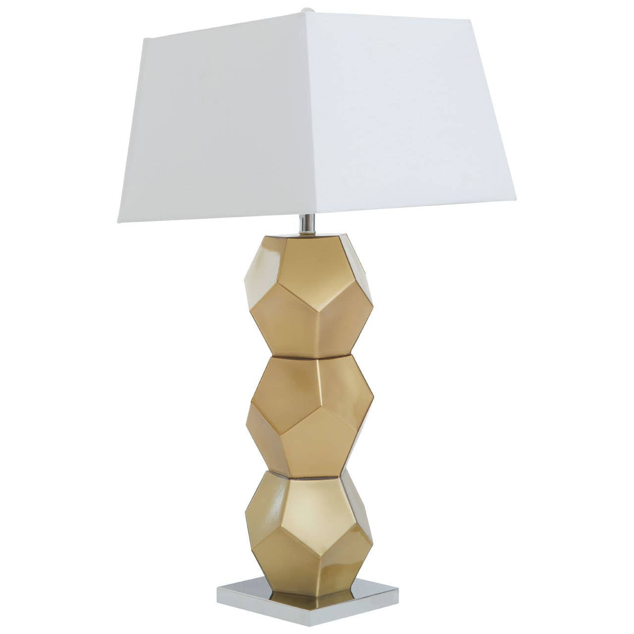 Briony Gold Glass Table Lamp with Chrome Base
