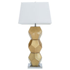 Briony Gold Glass Table Lamp with Chrome Base