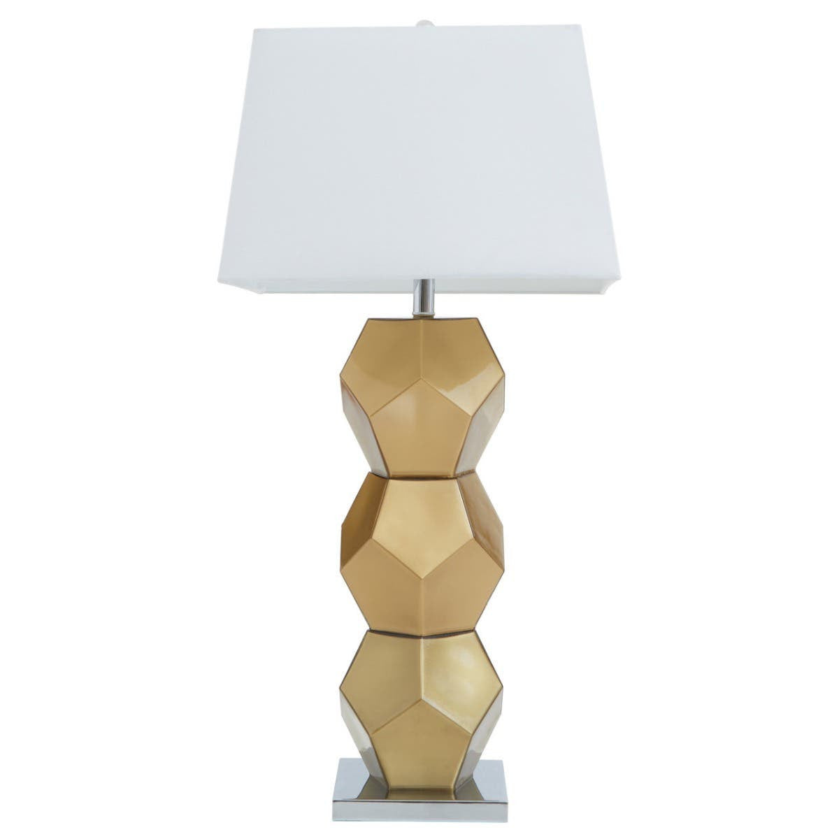 Briony Gold Glass Table Lamp with Chrome Base