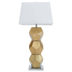 Briony Gold Glass Table Lamp with Chrome Base