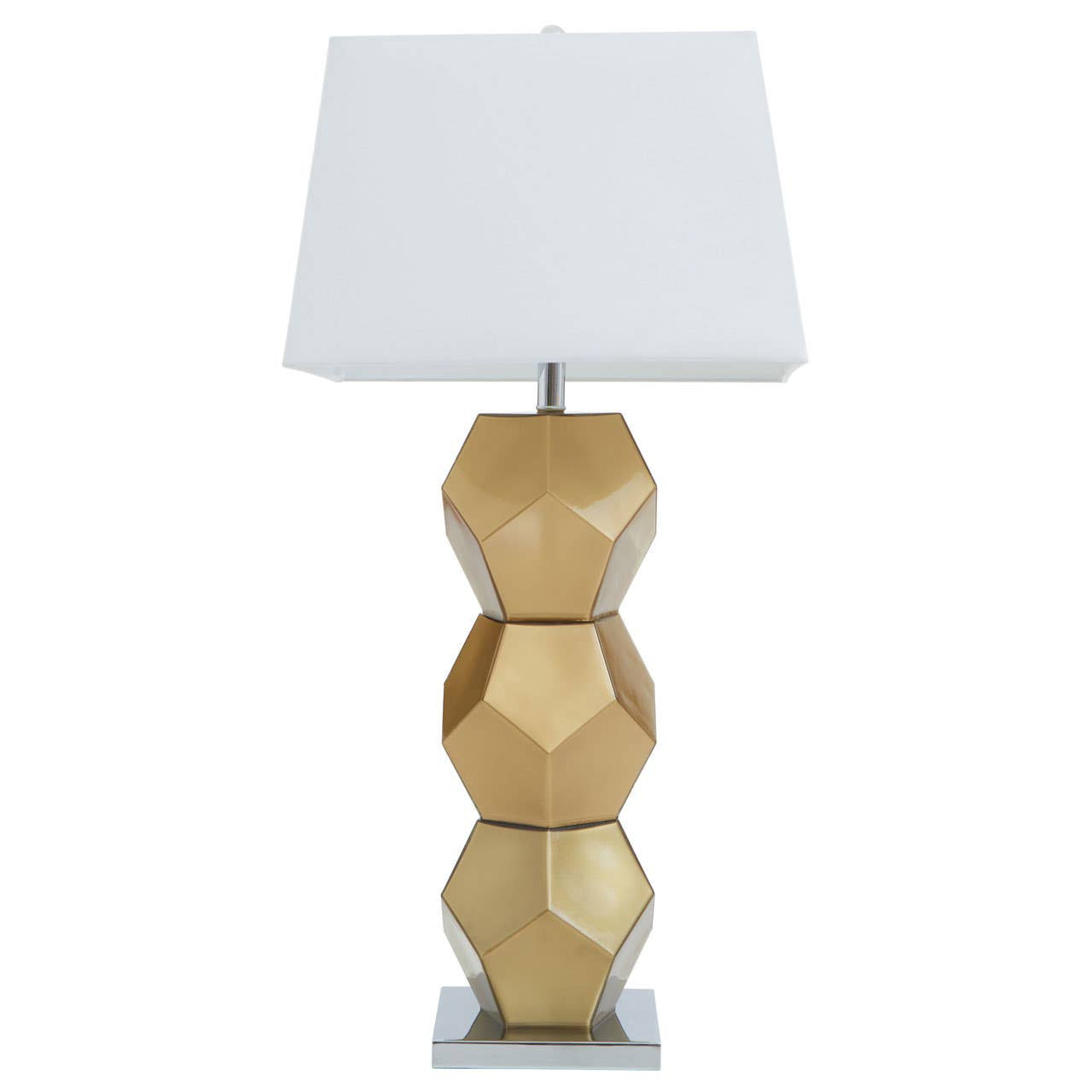 Briony Gold Glass Table Lamp with Chrome Base