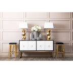 Briony Gold Glass Table Lamp with Chrome Base