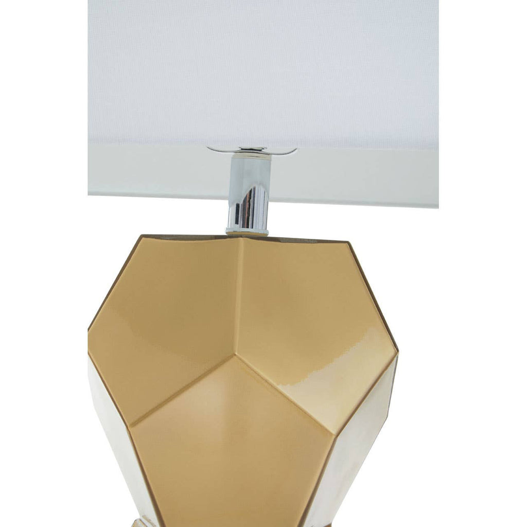 Briony Gold Glass Table Lamp with Chrome Base