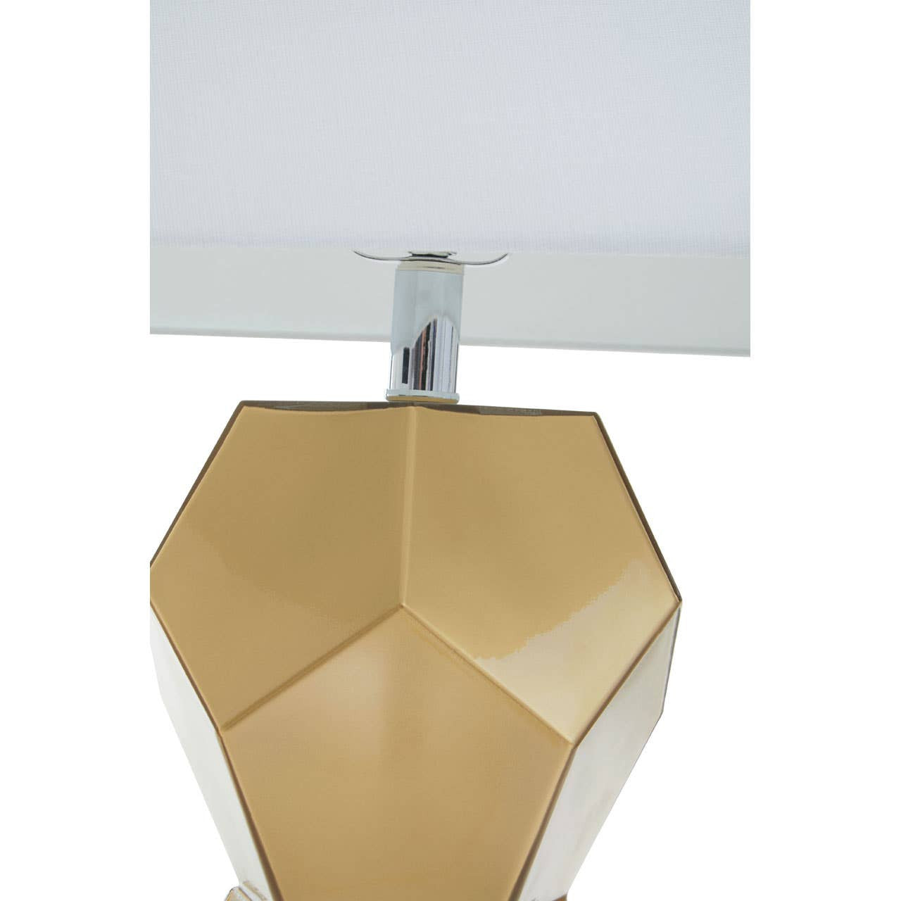 Briony Gold Glass Table Lamp with Chrome Base