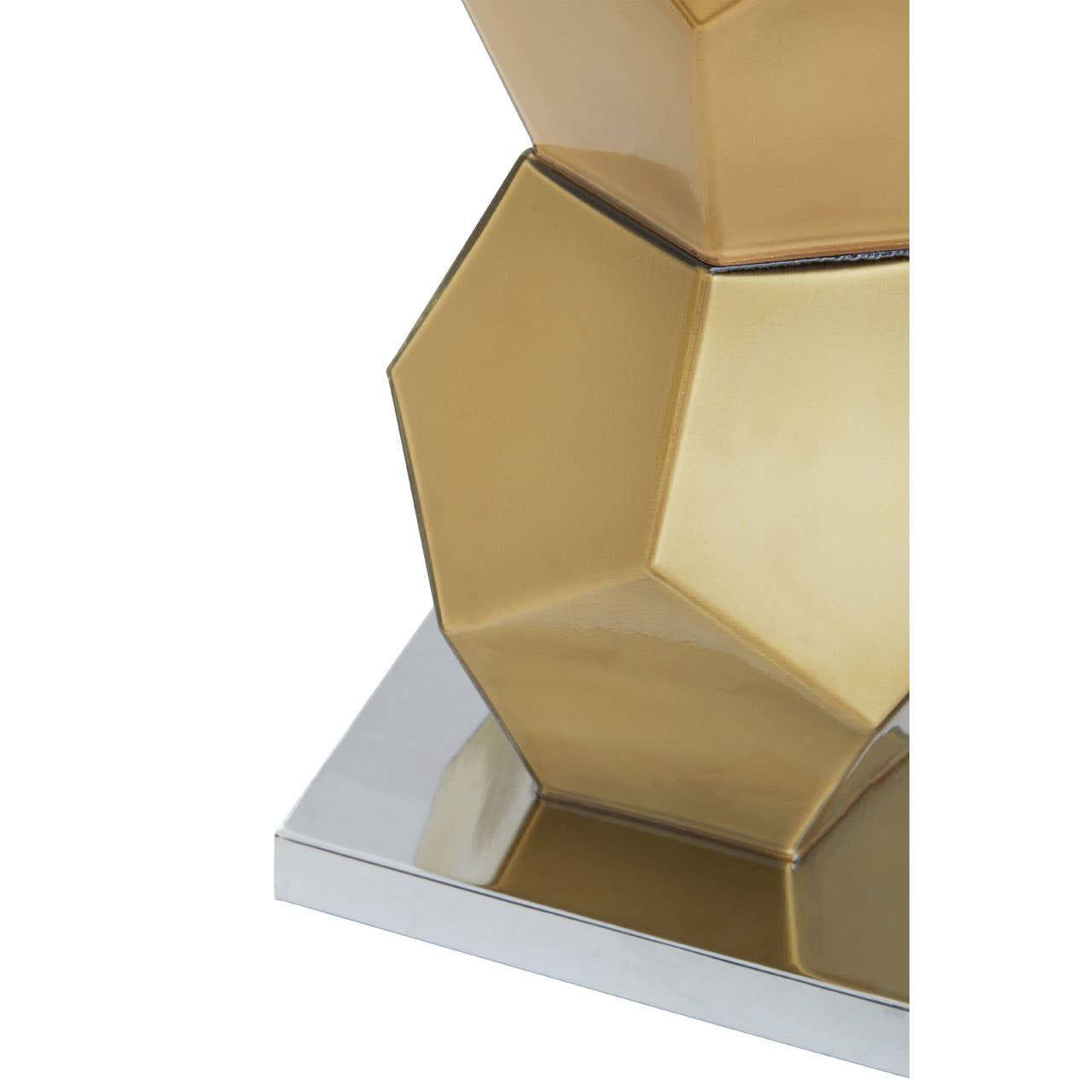 Briony Gold Glass Table Lamp with Chrome Base