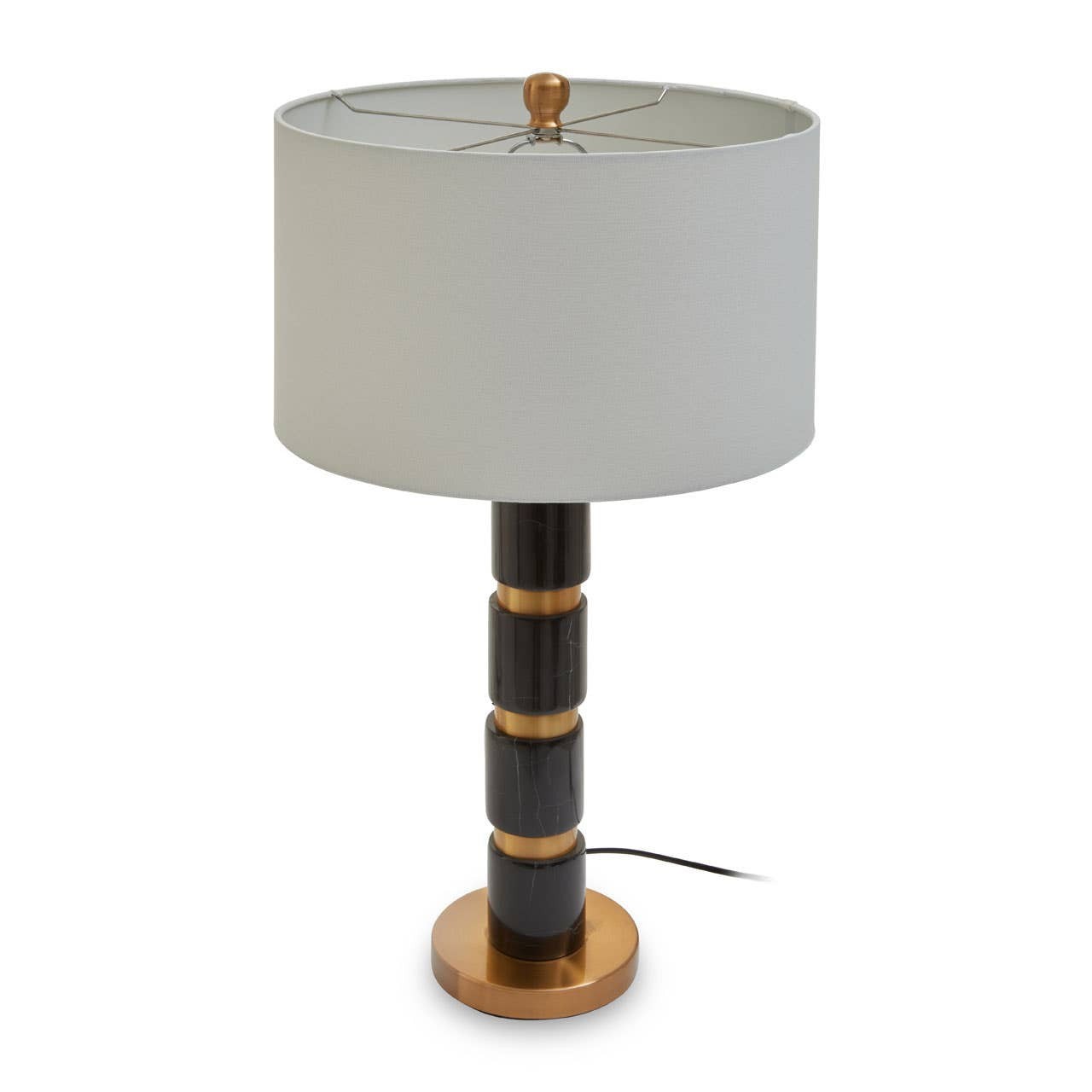 Freya Black Marble and Brushed Gold Table Lamp