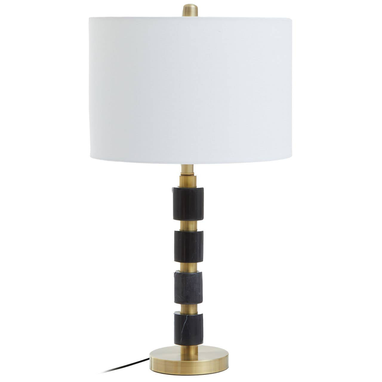 Freya Black Marble and Brushed Gold Table Lamp