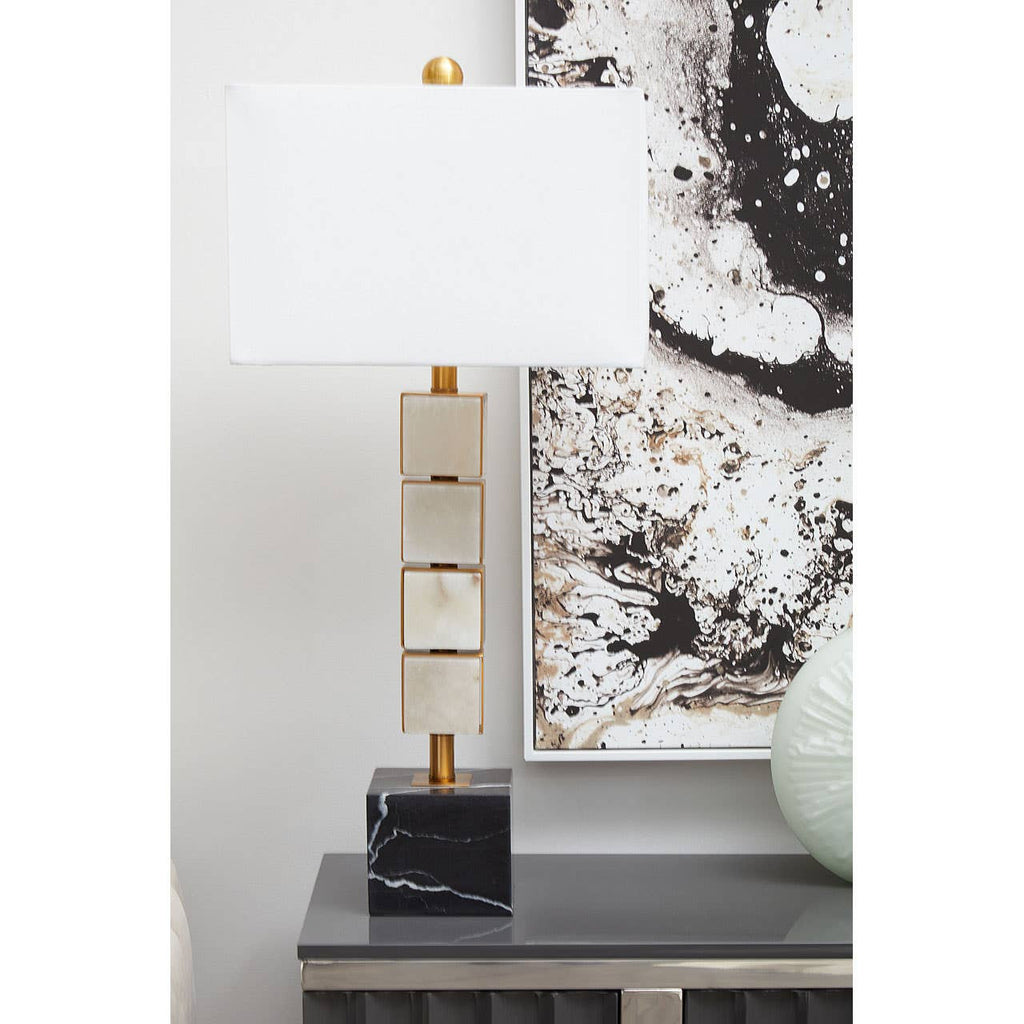 Caldera White Fabric Shade Table Lamp