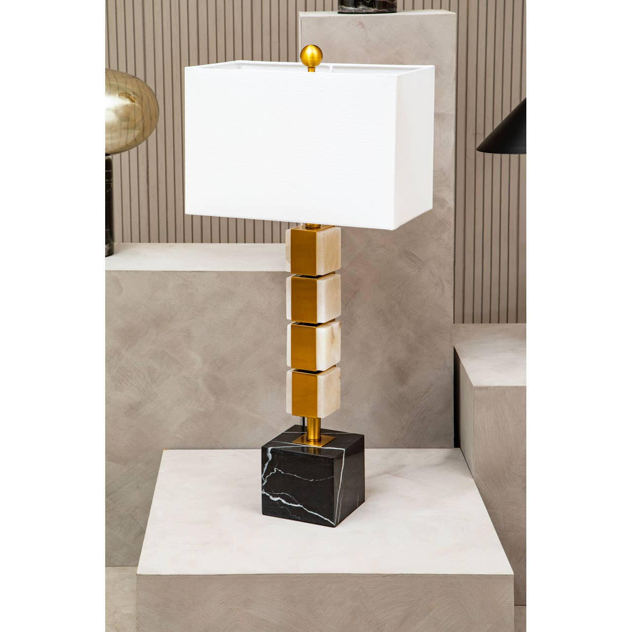 Caldera White Fabric Shade Table Lamp