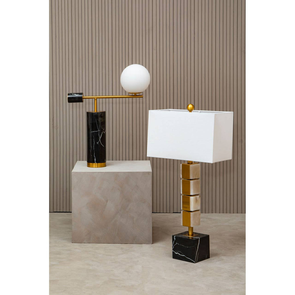 Caldera White Fabric Shade Table Lamp