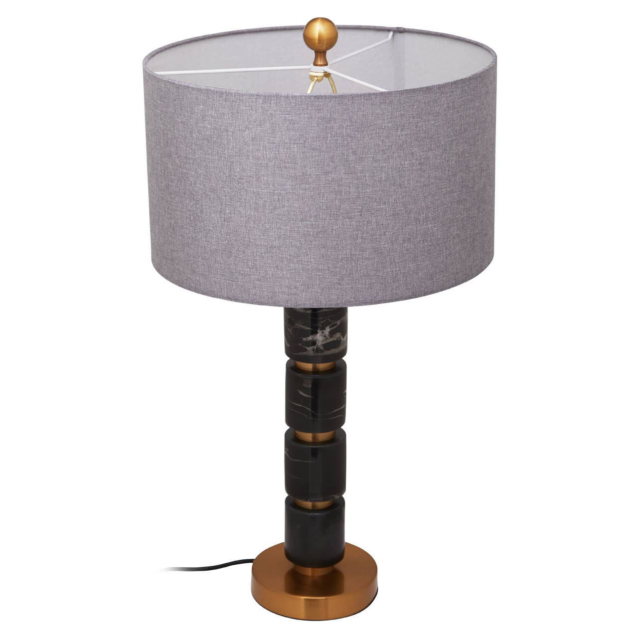 Caldera Grey Fabric Shade Table Lamp