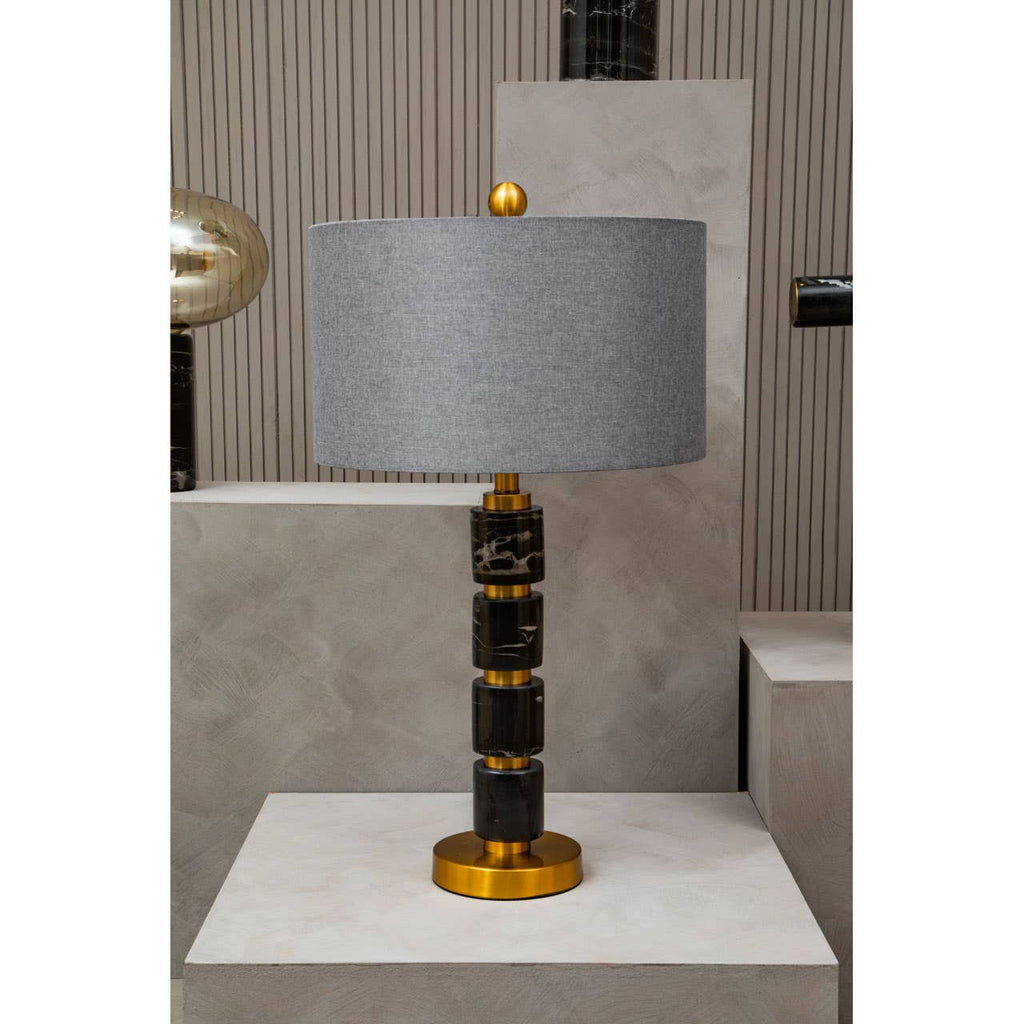 Caldera Grey Fabric Shade Table Lamp
