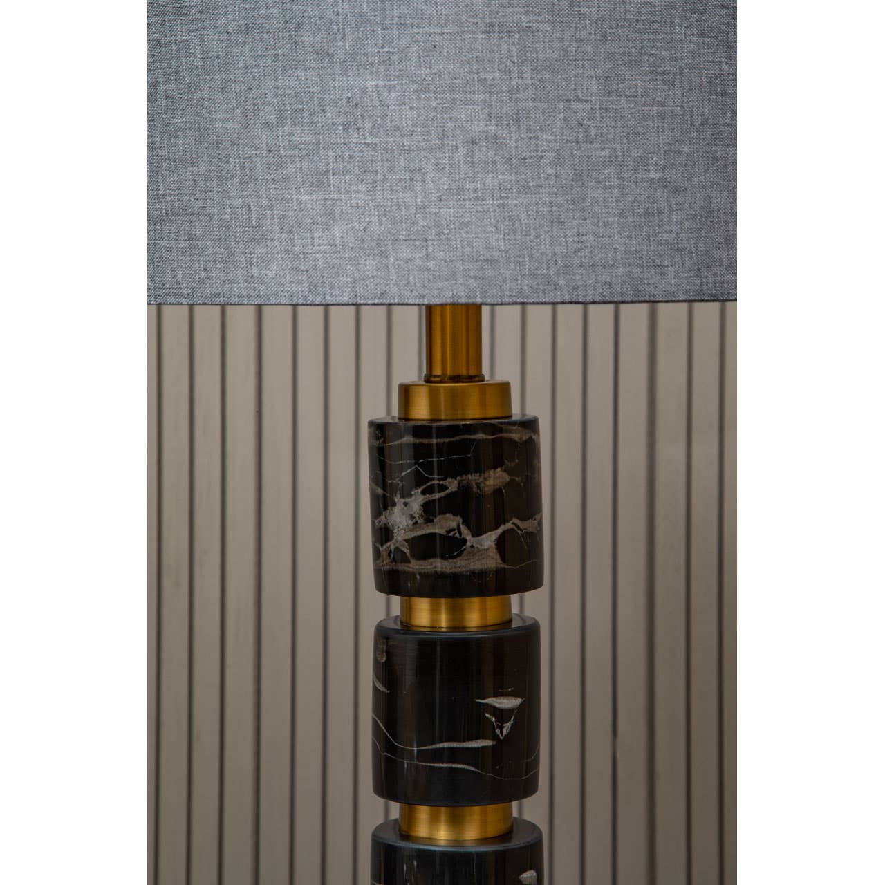 Caldera Grey Fabric Shade Table Lamp