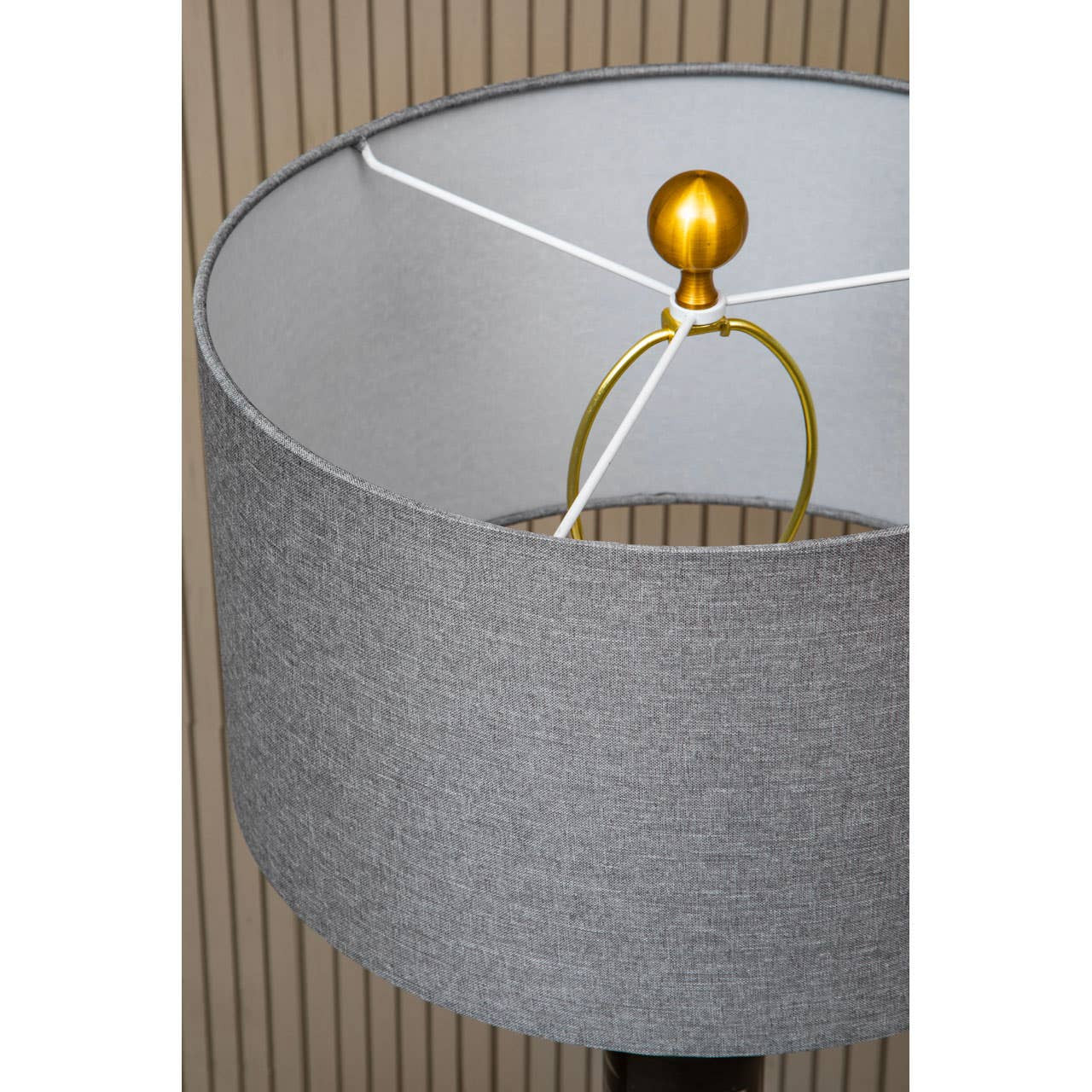 Caldera Grey Fabric Shade Table Lamp