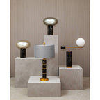Caldera Grey Fabric Shade Table Lamp