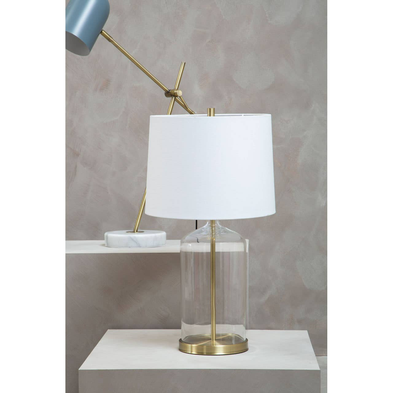 Talia White Fabric Shade Table Lamp