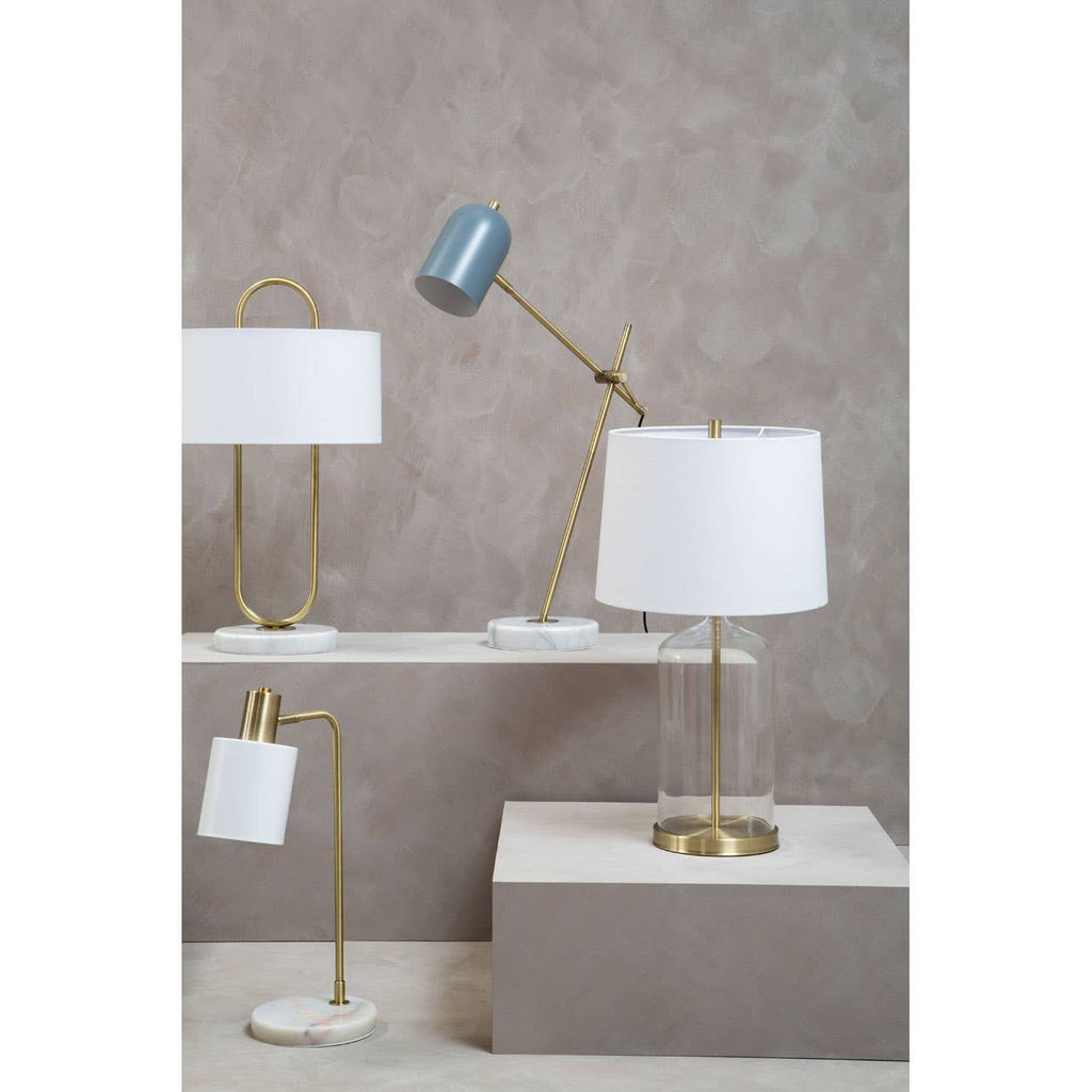 Talia White Fabric Shade Table Lamp