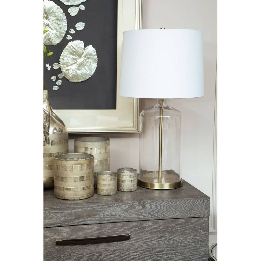 Talia White Fabric Shade Table Lamp