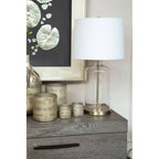 Talia White Fabric Shade Table Lamp