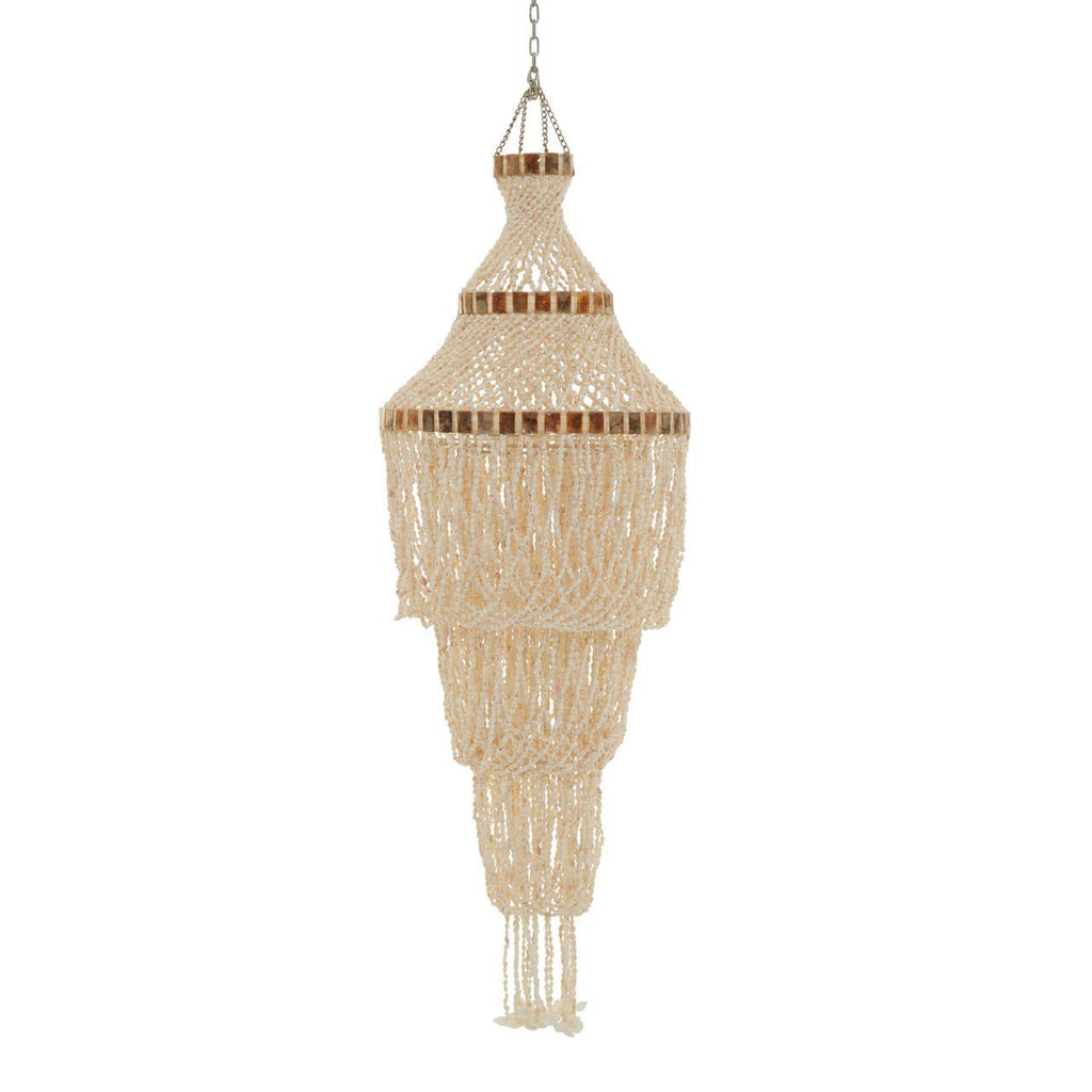 Coral Natural White and Amber Shell Large Pendant Shade