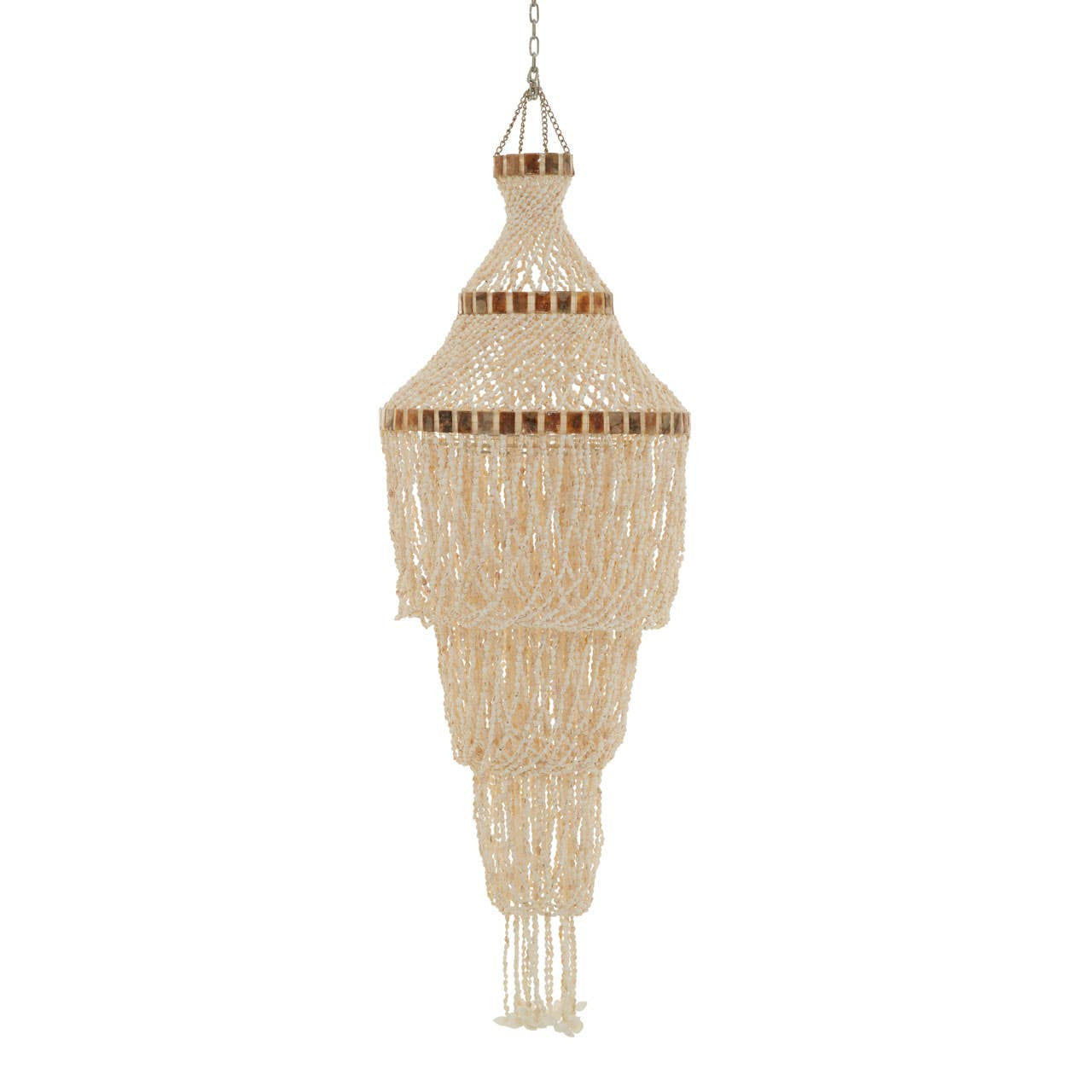 Coral Natural White and Amber Shell Large Pendant Shade