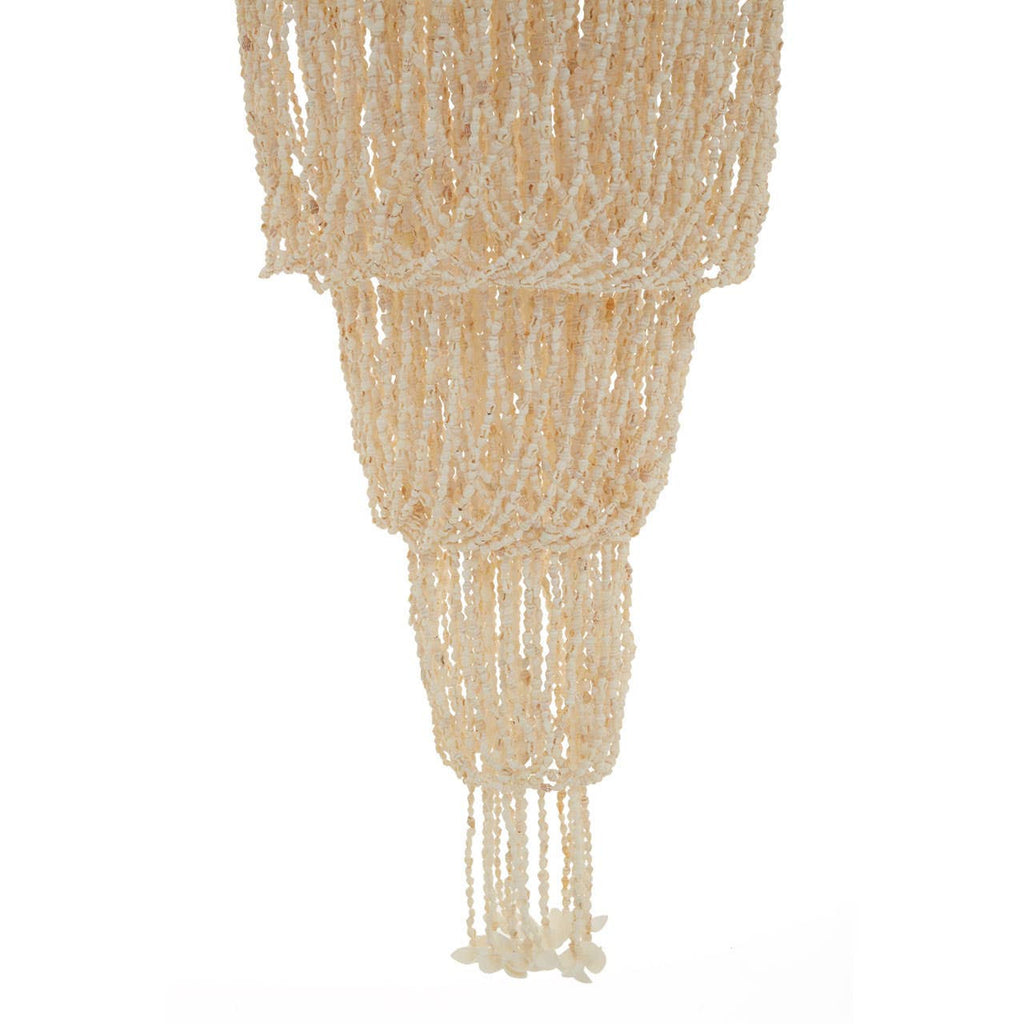 Coral Natural White and Amber Shell Large Pendant Shade