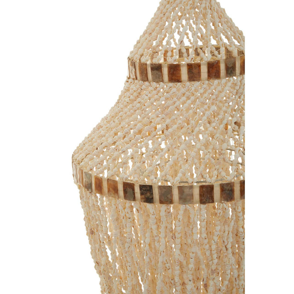 Coral Natural White and Amber Shell Large Pendant Shade