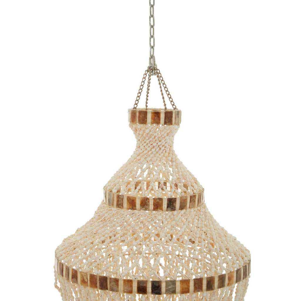 Coral Natural White and Amber Shell Pendant Shade