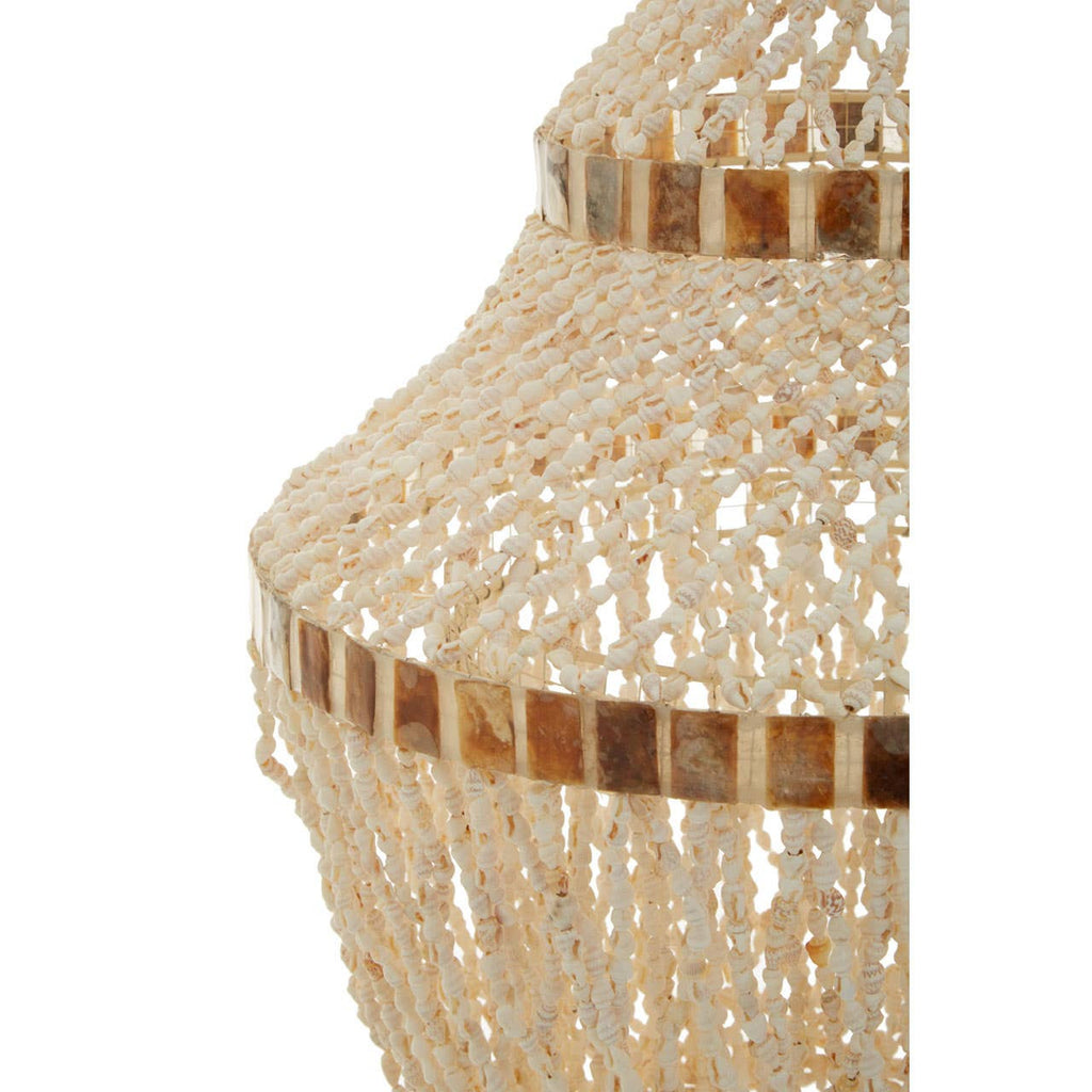 Coral Natural White and Amber Shell Pendant Shade