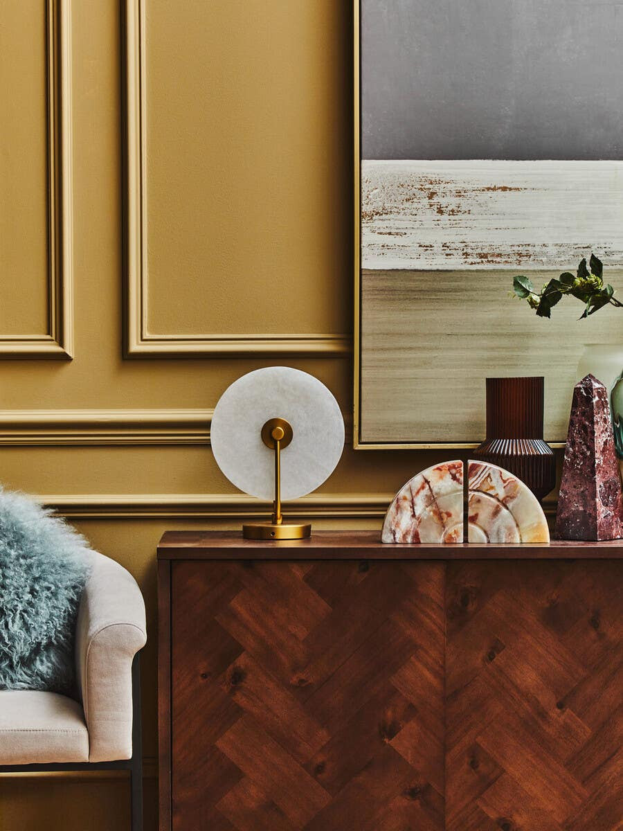 Astoria White Marble And Gold Finish Table Lamp