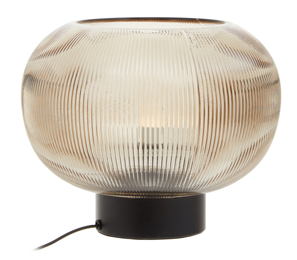 Delphine Large Ribbed Smoked Glass Table Lamp
