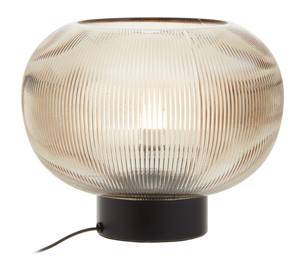 Delphine Large Ribbed Smoked Glass Table Lamp