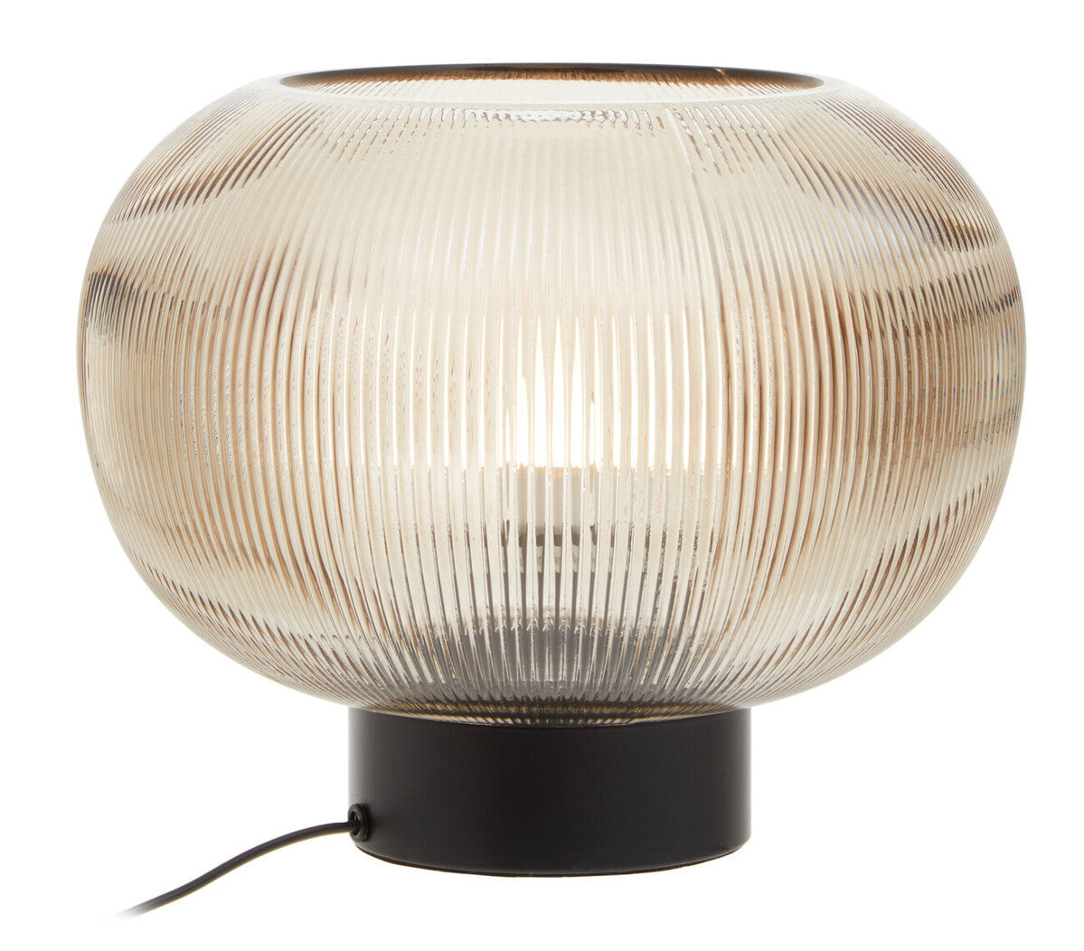 Delphine Large Ribbed Smoked Glass Table Lamp
