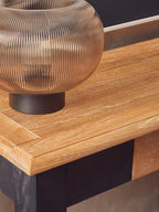 Delphine Large Ribbed Smoked Glass Table Lamp