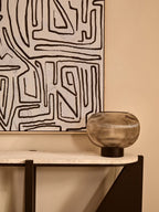 Delphine Large Ribbed Smoked Glass Table Lamp