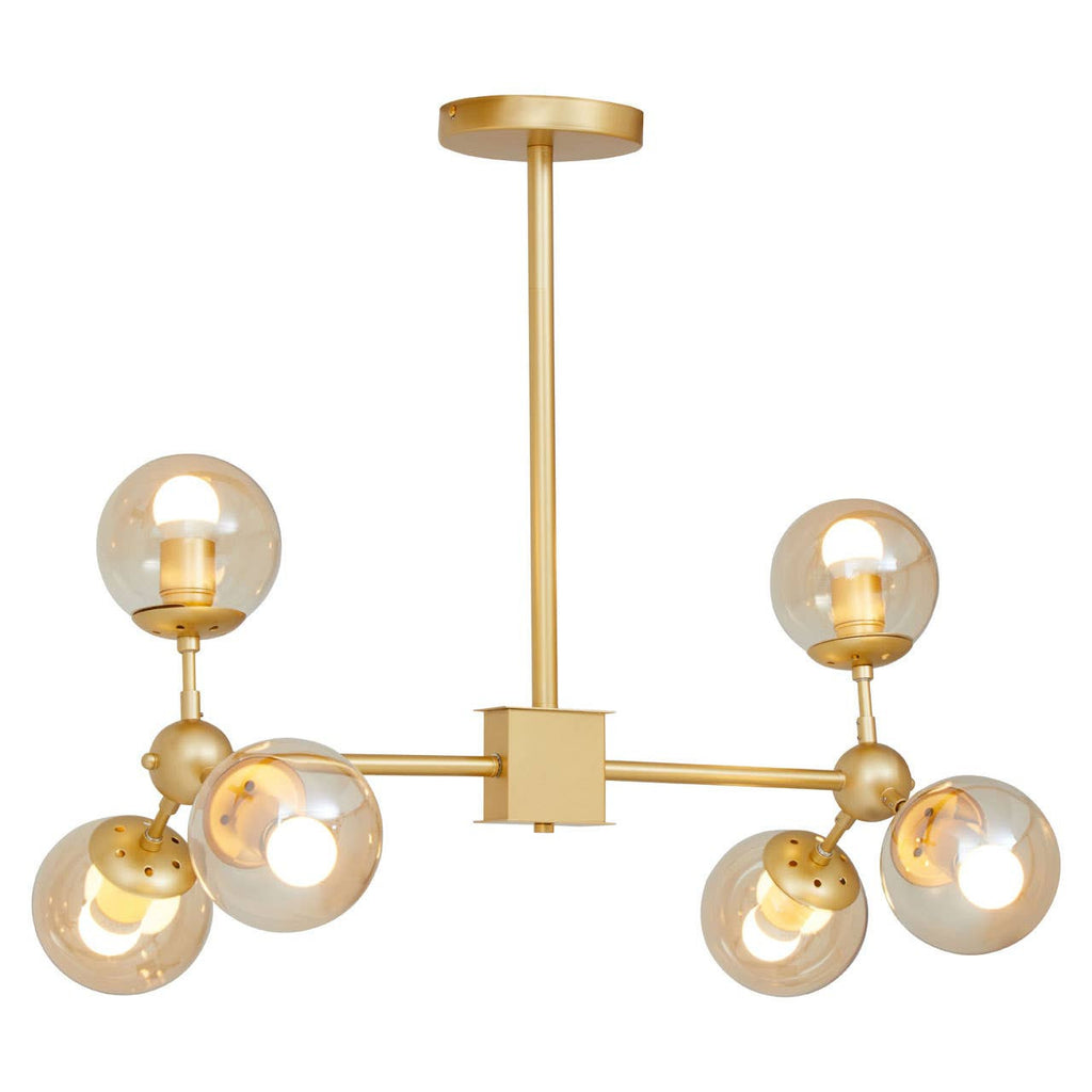 Suri Gold Finish 6 Arm Statement Pendant Light