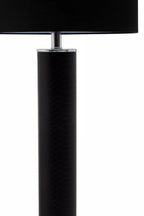 Noa Black Snake Leather Effect Table Lamp with Chrome Base