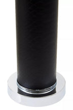 Noa Black Snake Leather Effect Table Lamp with Chrome Base