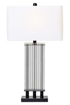 Selene Clear Glass Table Lamp With Matte Black Base